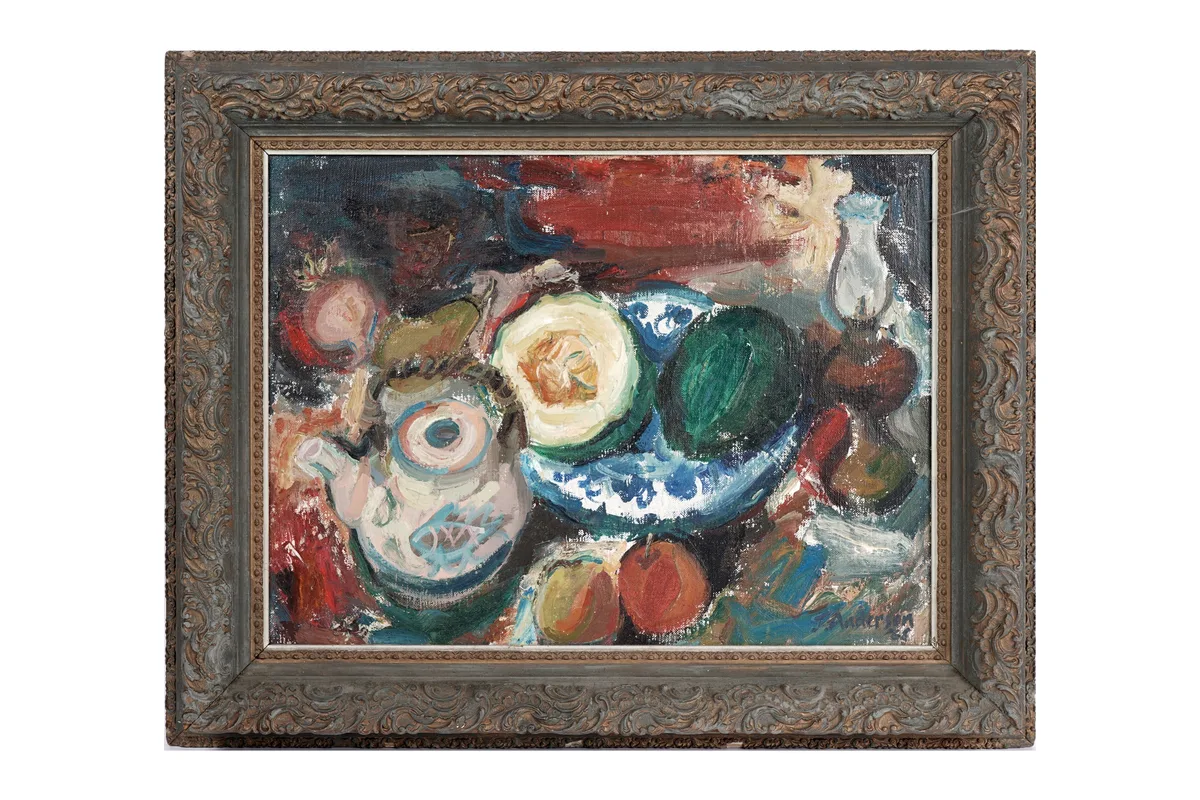 Janette Anderson, Still Life with Melon, oil on canvas