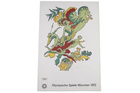 Charles Lapicque, Olympic Games Munich 1972 poster, limited edition lithograph on wove paper, 22/200, (first edition)