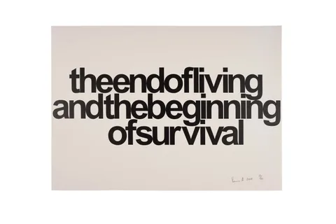 Theendofliving by Vernon Ah Kee, limited edition lithograph, 17/40, sold Oct 2024