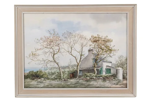 Frank Egginton, Johnny's Cottage, Mahee, Co. Down, watercolour