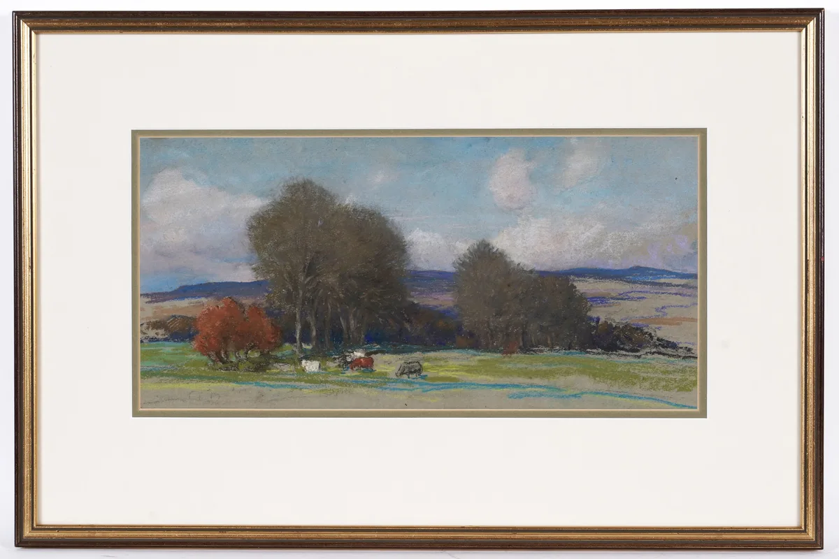 Walter John James, Pastoral Vista, pastel on paper