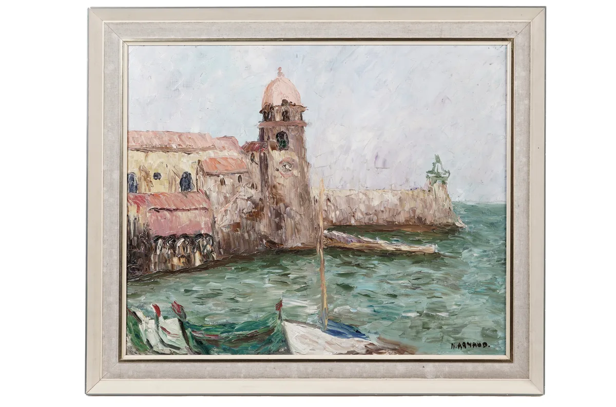 N. Arnauld, Rhodes Harbour, oil on canvas