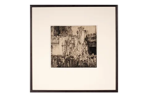 Frank Brangwyn, St. Peter's of the Exchange, Genoa, etching