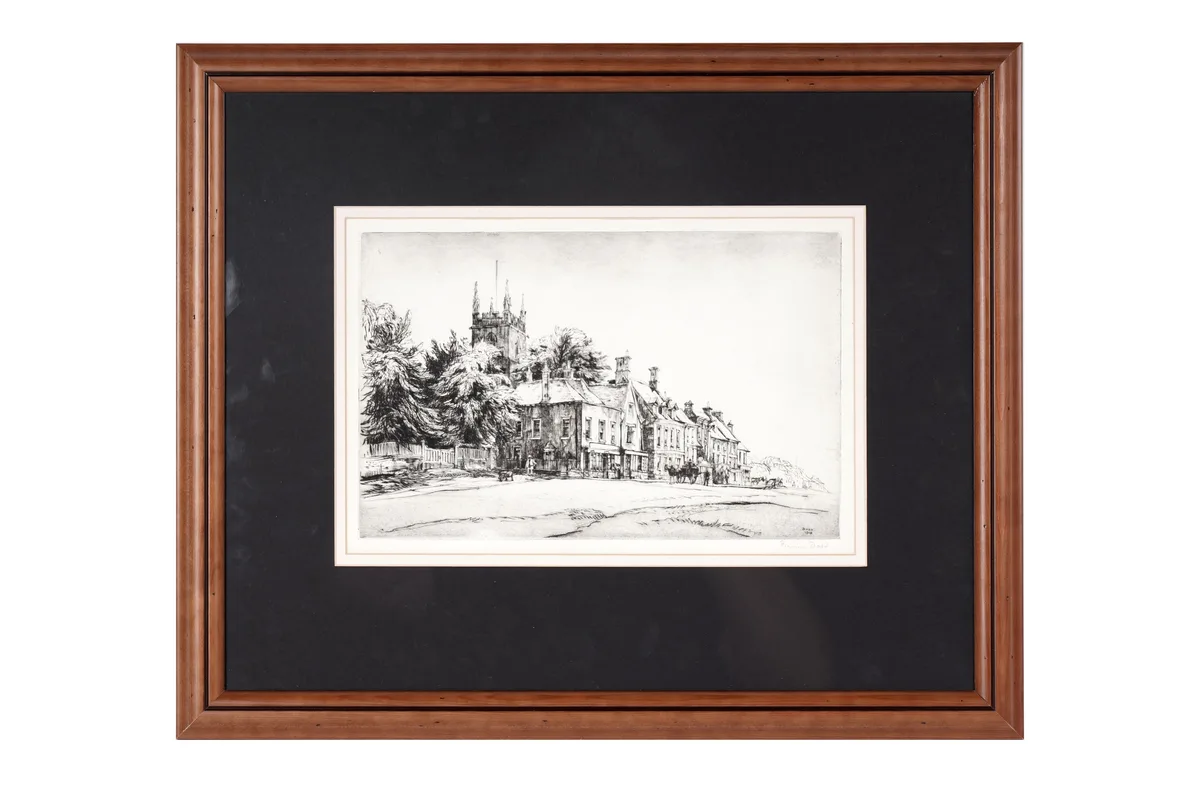 Francis Dodd, Village Scene, etching