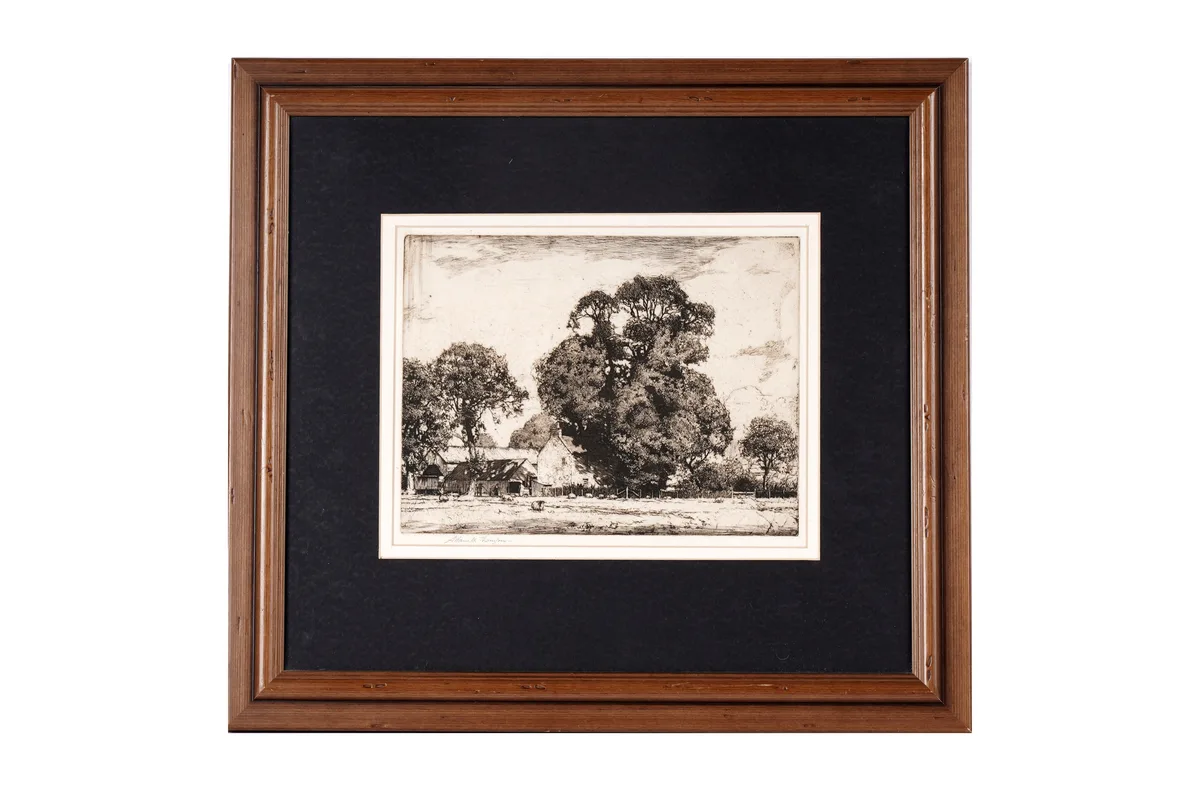 Adam Bruce Thomson, A Dumfriesshire Farm, pencil signed
