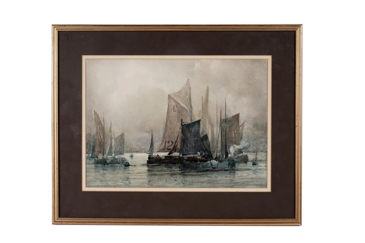Herbert Woodier, Racing yachts, watercolour