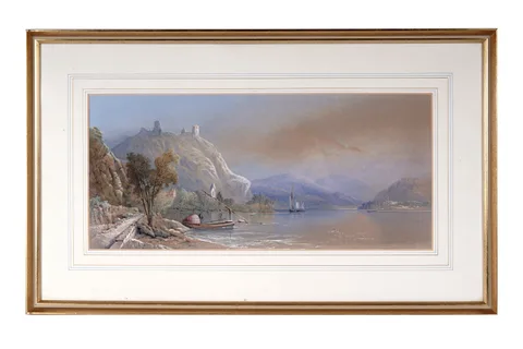Edward M. Richardson, Continental Lake View, watercolour