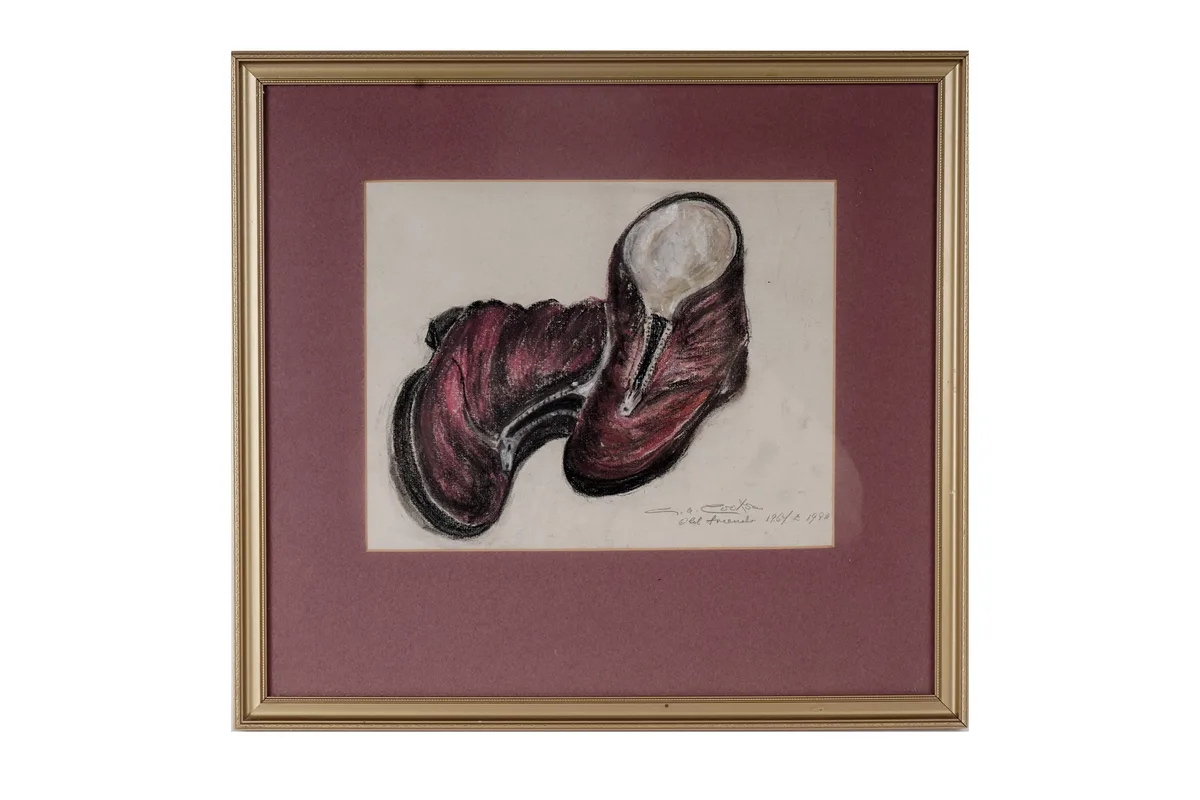 Old Friends by Dame Catherine Cookson, pastel on paper, sold Dec 2024