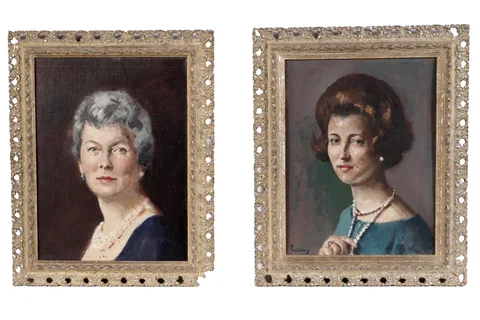 John Thomas Gilroy, Portraits of Delia Gilroy and Gillian Giblin, oil on canvas