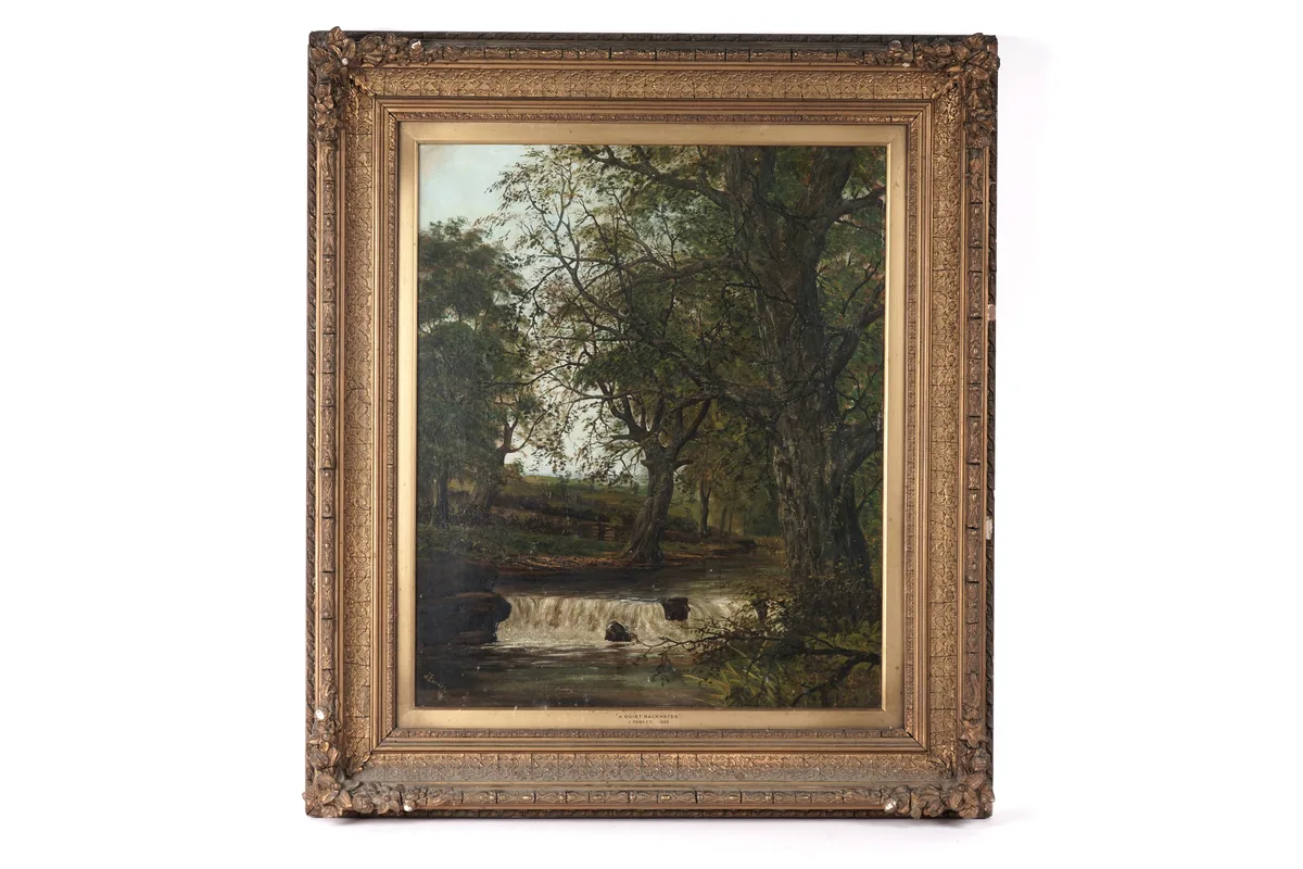 J. Parker, A Quiet Back Water, oil on canvas