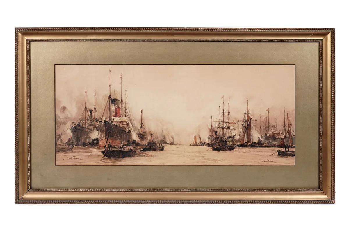 Charles Dixon, The Lower Pool, offset lithograph