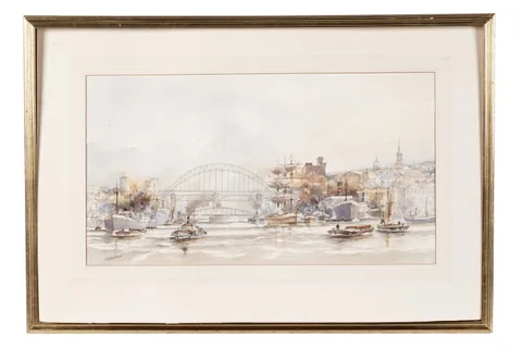 Tom MacDonald, Tyne Bridges, watercolour