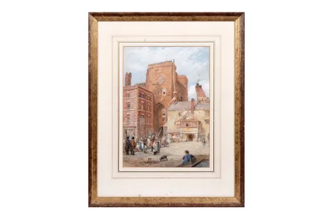 The Moot Hall, Hexham by Thomas Miles Richardson, watercolour, sold Aug 2024