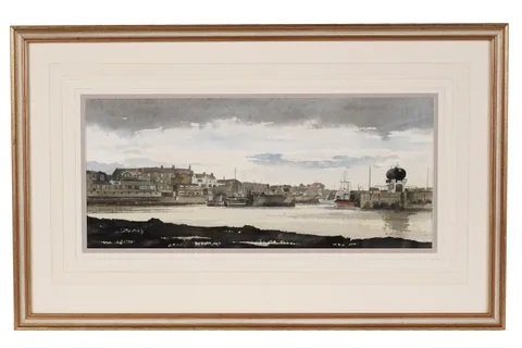 Alan Reed, North East Harbour Scene, watercolour