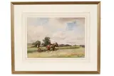 John Atkinson, A farmer driving a horse rake in a field