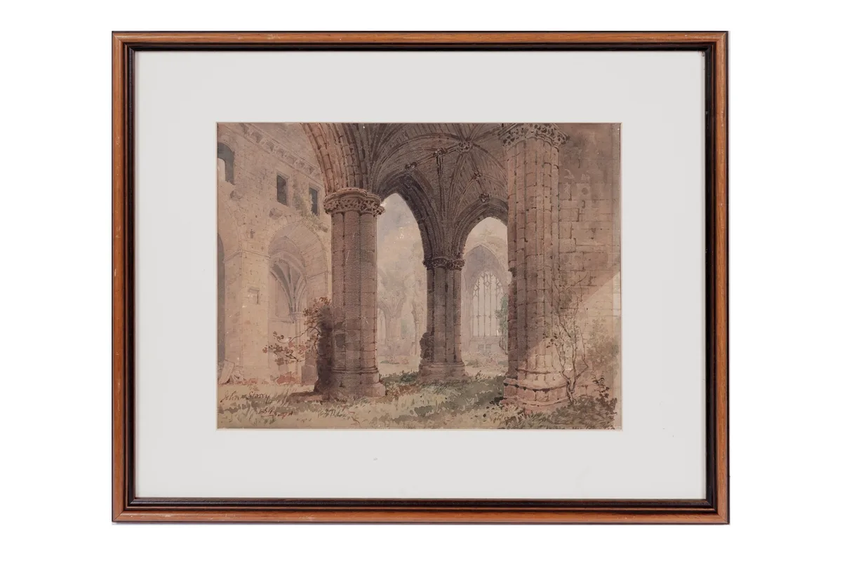 John Storey, Melrose Abbey, watercolour