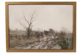 John Falconer Slater, A Horse-Drawn Covered Wagon Weathers the Snow