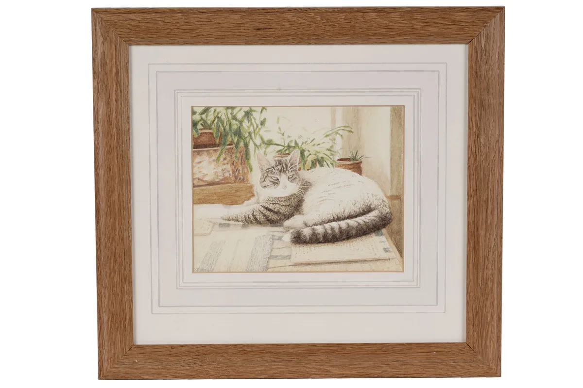 Roderick Henriques, Stripes on a Table, watercolour