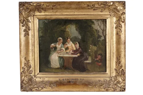 Thomas Stothard, Two Married Women and the Widow, oil on panel
