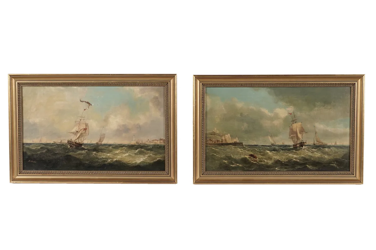 John "Jock" Wilson, A pair of marine views, oil on canvas