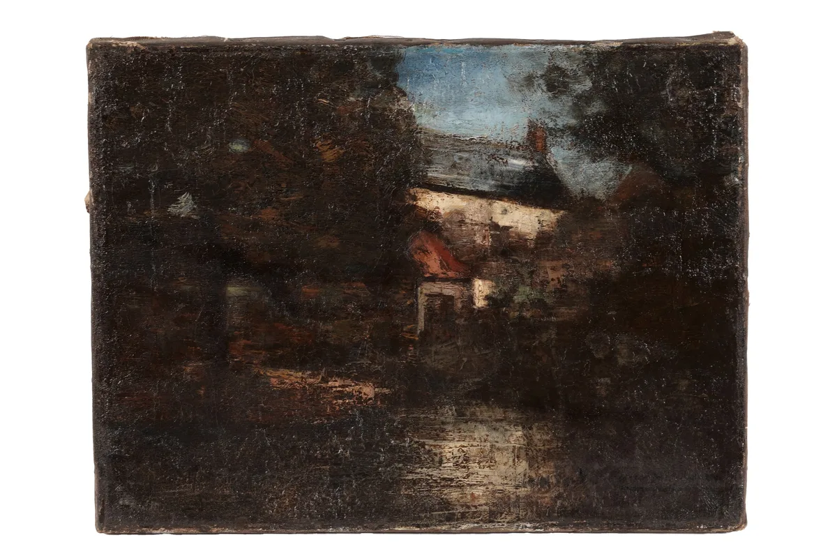 S. S. Cunningham, Whitewashed Farmhouse in the Shadows, oil on canvas