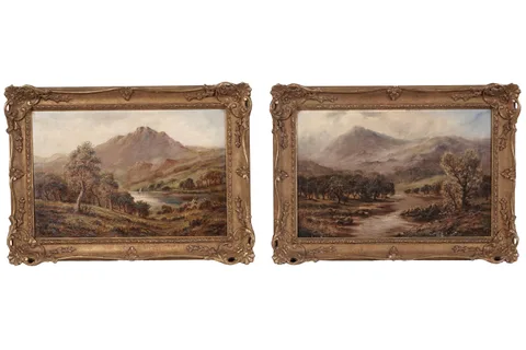 John Bonny, A pair of Scottish Highland Views, oil on canvas