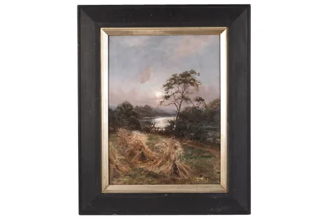 John Falconer Slater, Moonlit River, oil on canvas