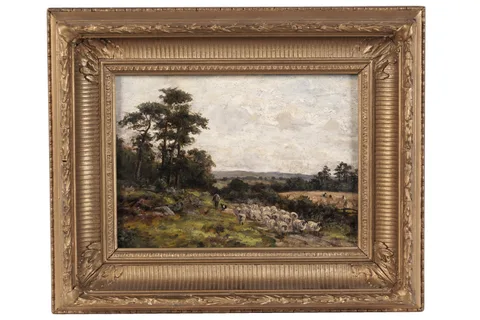 Joseph Dixon Clark, The Sheep Drive, oil on board