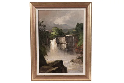 Frank Thomas Carter, High Force, Upper Teesdale, oil on board