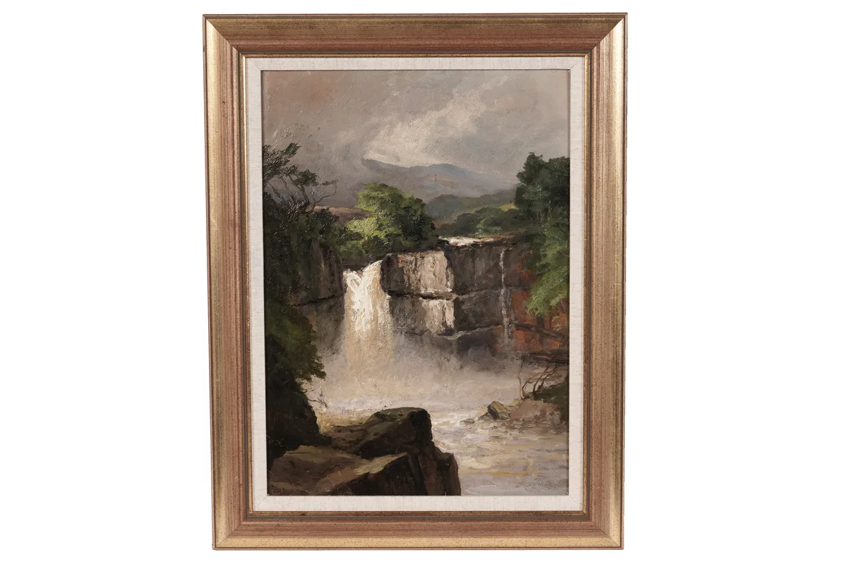 Frank Thomas Carter, High Force, Upper Teesdale, oil on board