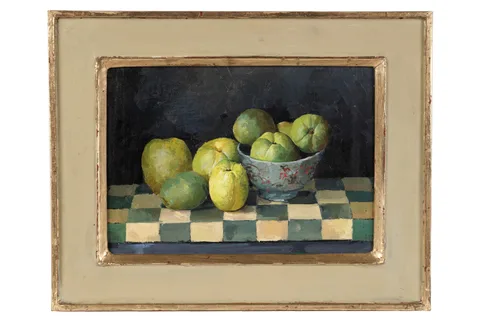Alan R. Thompson, Still Life with Quince, oil on board