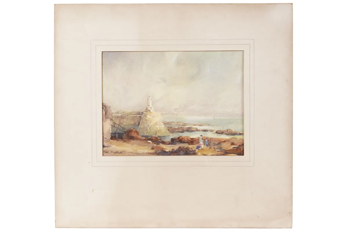 Robert Kilpatrick, Entrance to Pittenweem Harbour, Fife, watercolour