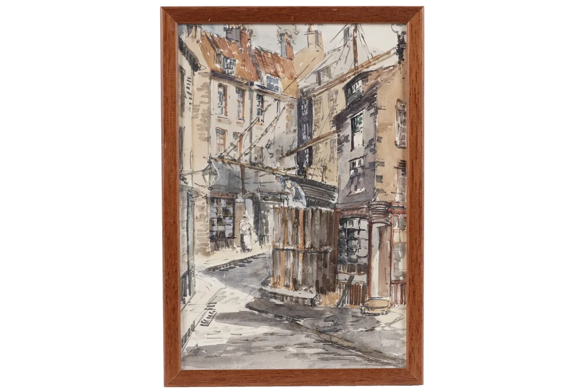 Robert Thompson Lambert, Old Shields, Liddell Street, watercolour