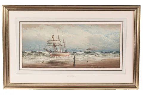 William Thomas Nichol Boyce, Beached, watercolour