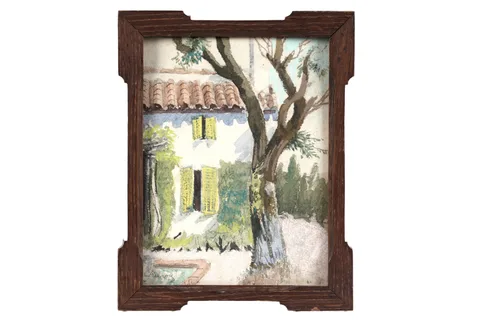 John Thomas Gilroy, The House with Yellow Shutters, watercolour