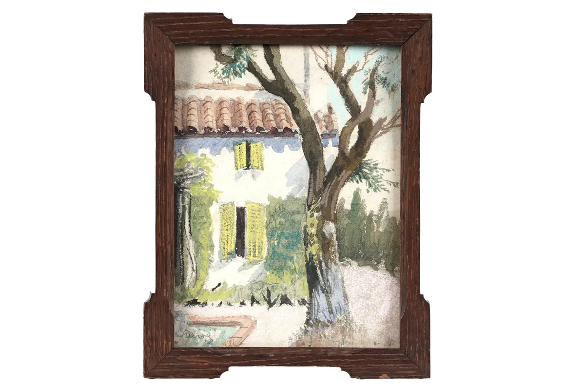 John Thomas Gilroy, The House with Yellow Shutters, watercolour