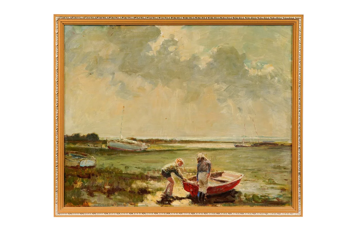 Harry Freckleton, Bosham Creek, Hants, oil on board