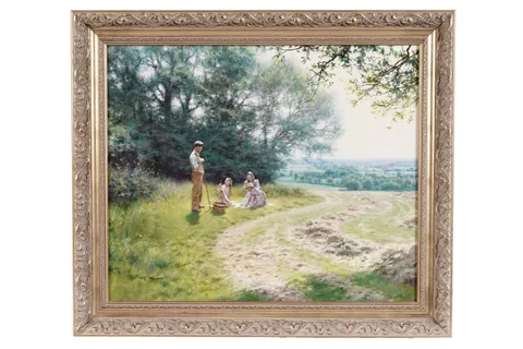 Tony Sheath, Picnic on a summer's day, oil on canvas
