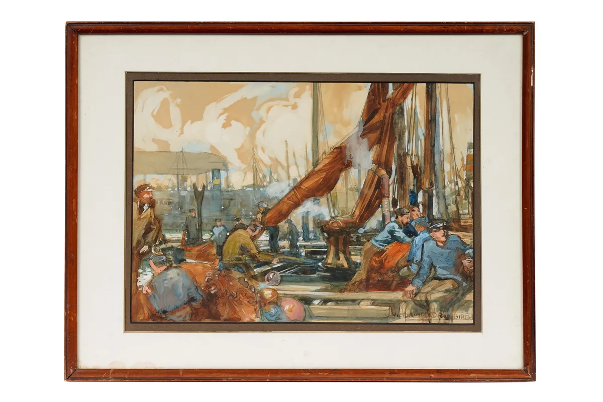Victor Noble Rainbird, North Shields Fish Quay, watercolour