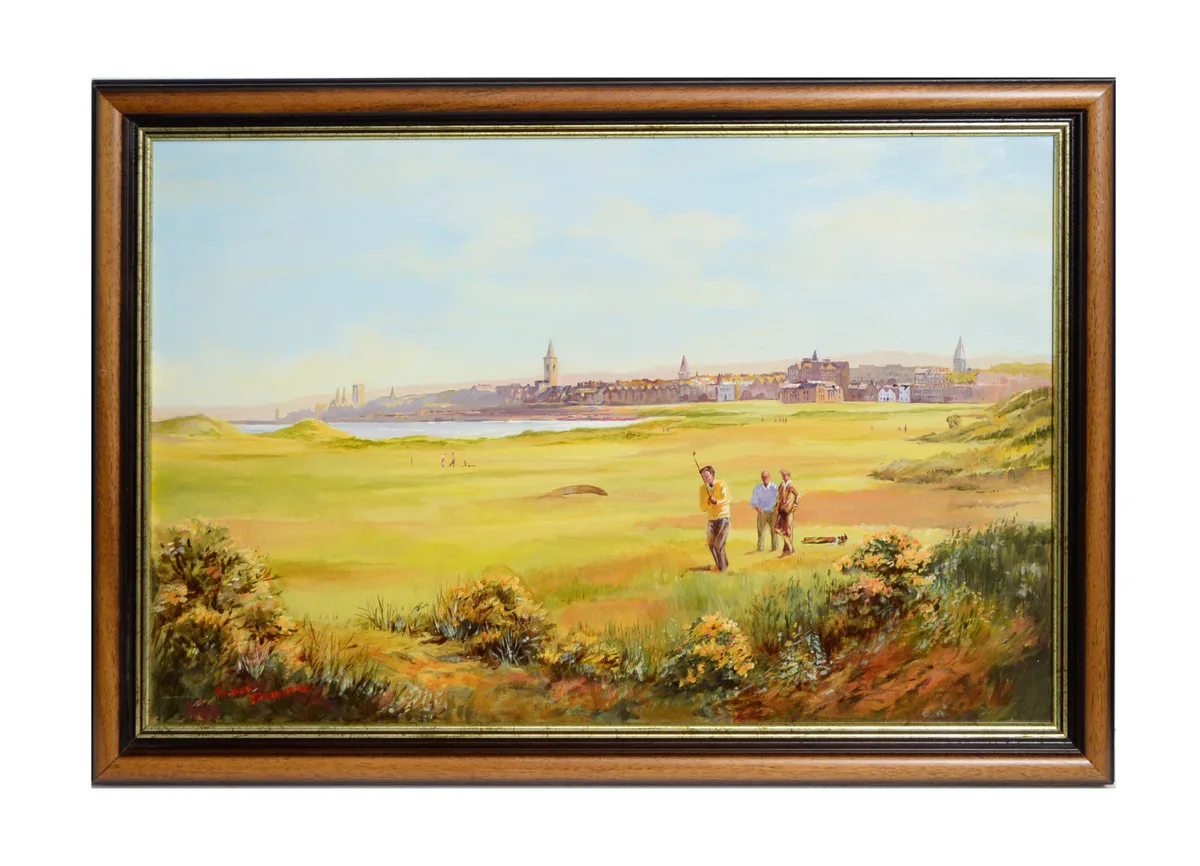 Thomas Wilkinson, A Summers Day at St Andrews Golf Course, oil on canvas