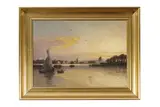19th Century Continental School, Golden Sunset over a River