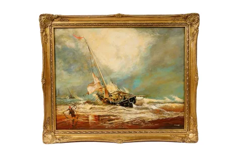 Frederick Tordoff, Anchoring from the Storm, oil on canvas