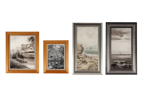 Anthony Graham, Four Northumbrian Views, oil on board