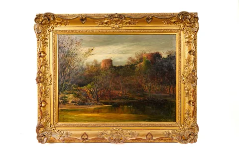 J. Conway, A Castle at Dusk, oil on canvas