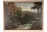 John Falconer Slater, Golden Hour Falls Over a River Torrent