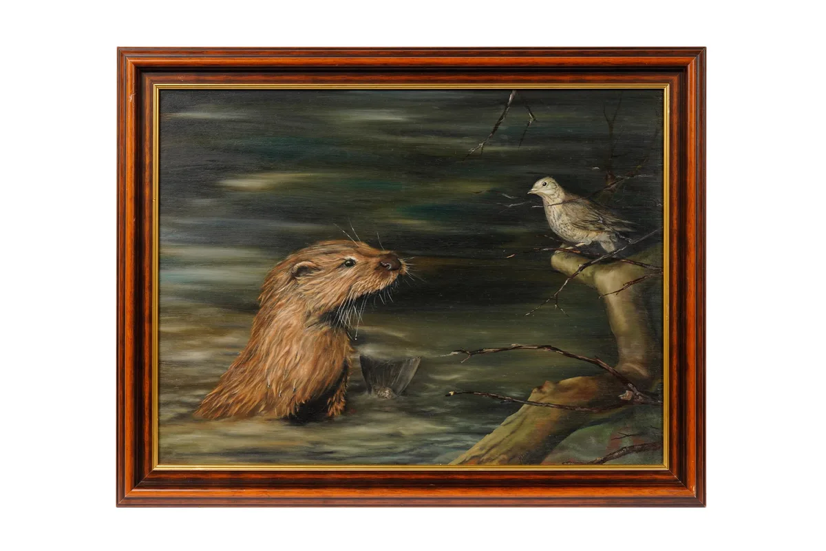 K. Renick, The River Meeting, oil on board