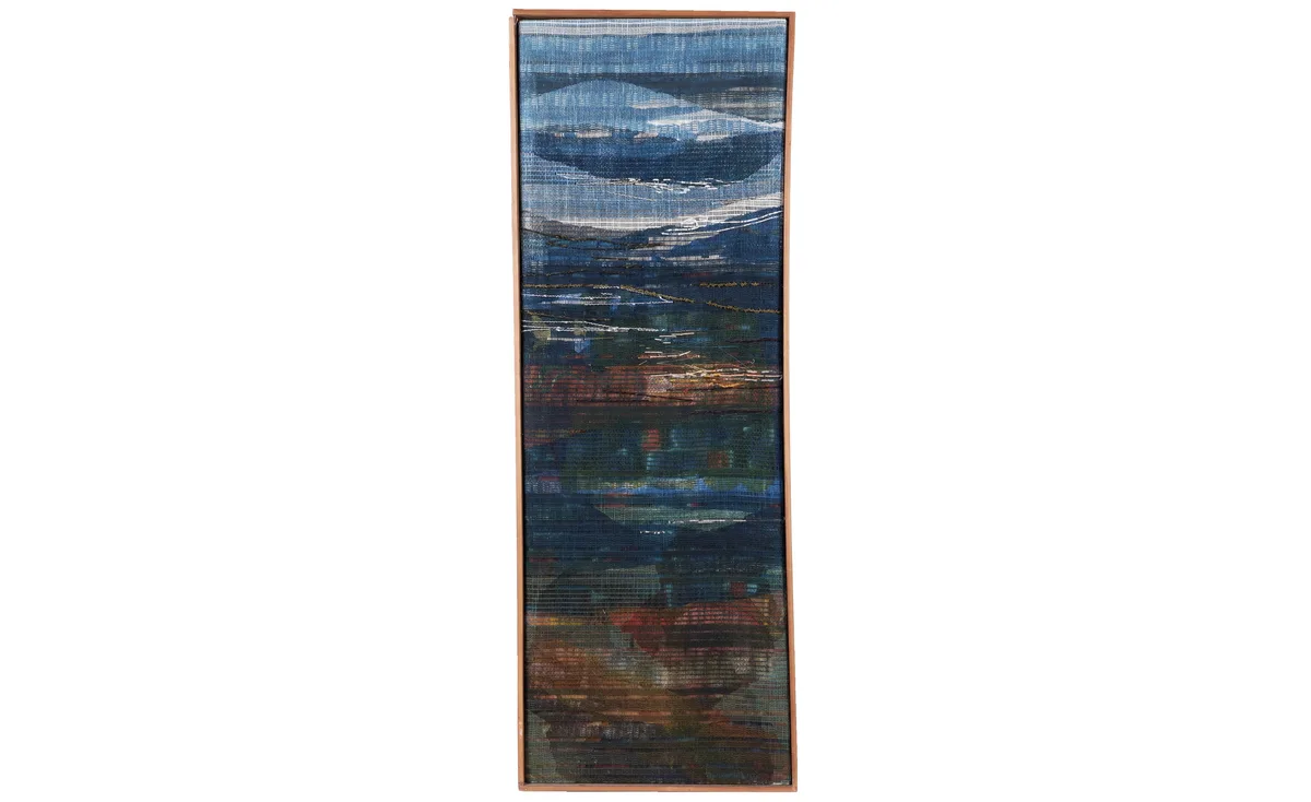 Avis Thornton, Rocks Beneath the Water, screen print over textile collage