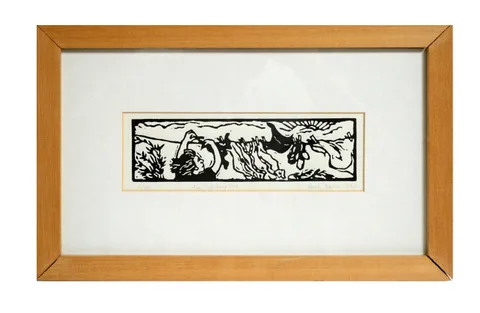 Emily Feaver, May Washingline, limited edition linocut, 6/50