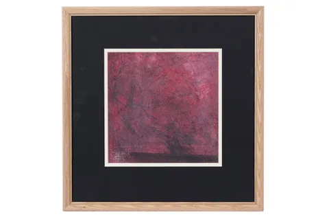 Composition in Red by 20th Century British, mixed media, sold Apr 2024