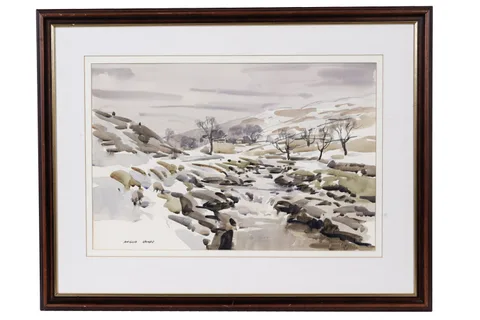 Angus Rands, Deepdale in February, watercolour